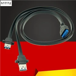 H1111Z-Connecteur USB 3.0 à montage sur panneau pour touristes, avec 20 broches, câble plat, avec vis femelle, pour carte mère, nouveau