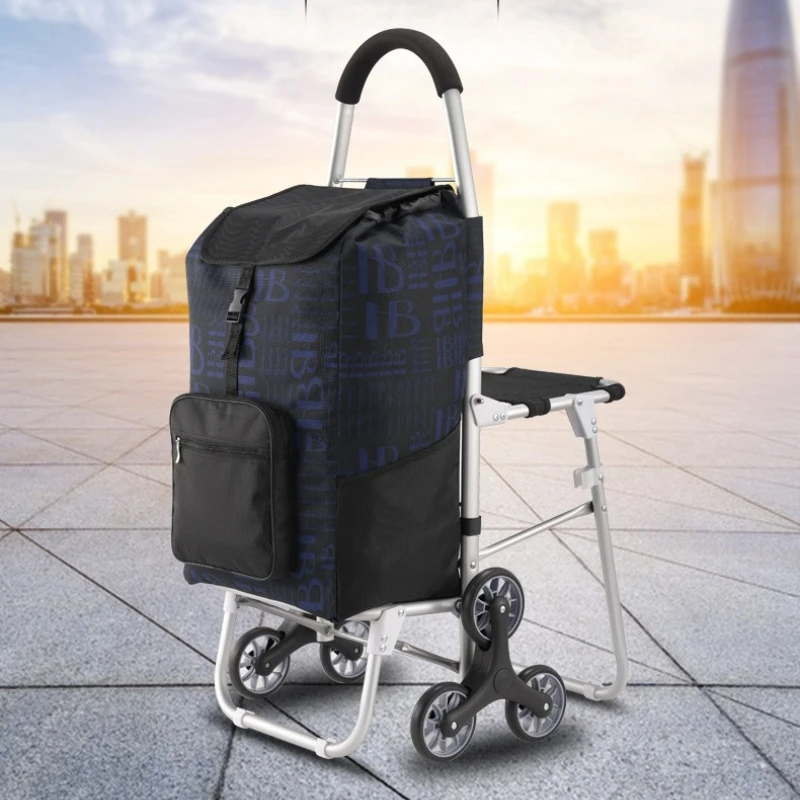 Senior Friendly Foldable Shopping Cart Seat Portable Trolley Shopping and Storage Cart Buy Groceries Cart Shopping Cart
