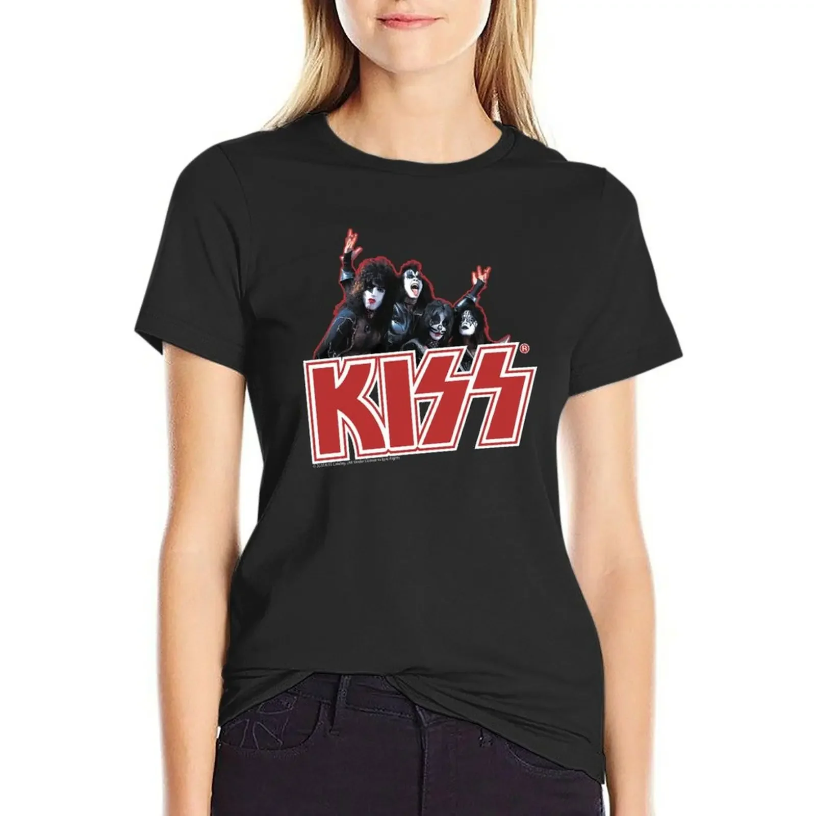 

KISS Demon, Starchild, Spaceman and Catman T-shirt tees Female clothing cat shirts for Women