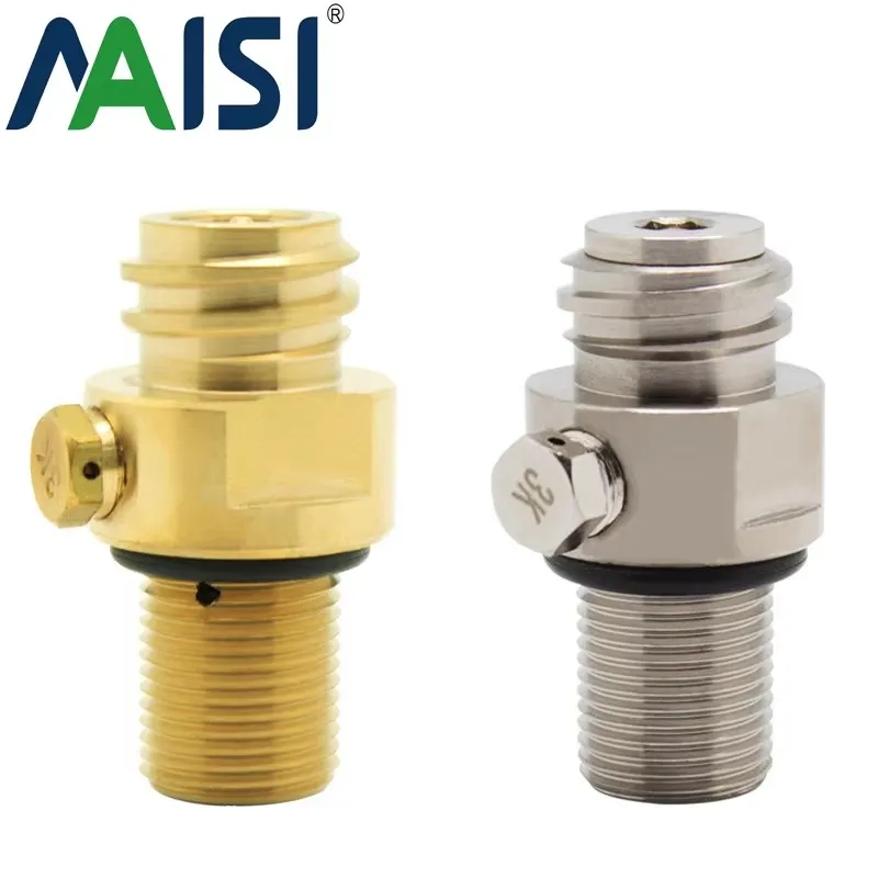 1pc New Air Compressor Co2 Tank Soda StrSoda Stream Valve Small Pin Valve Thread M18X1.5 Filling Gas Adapters