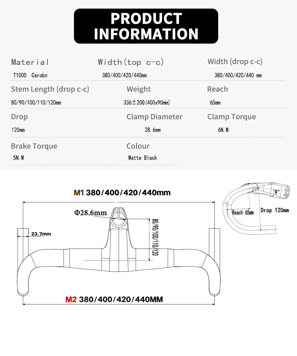 أسود INC T1000 الطريق الكربون المقود 28.6 مللي متر المتكاملة المقود الطريق الدراجة 80-120 مللي متر الدراجات إطار دراجة شوكة أجزاء