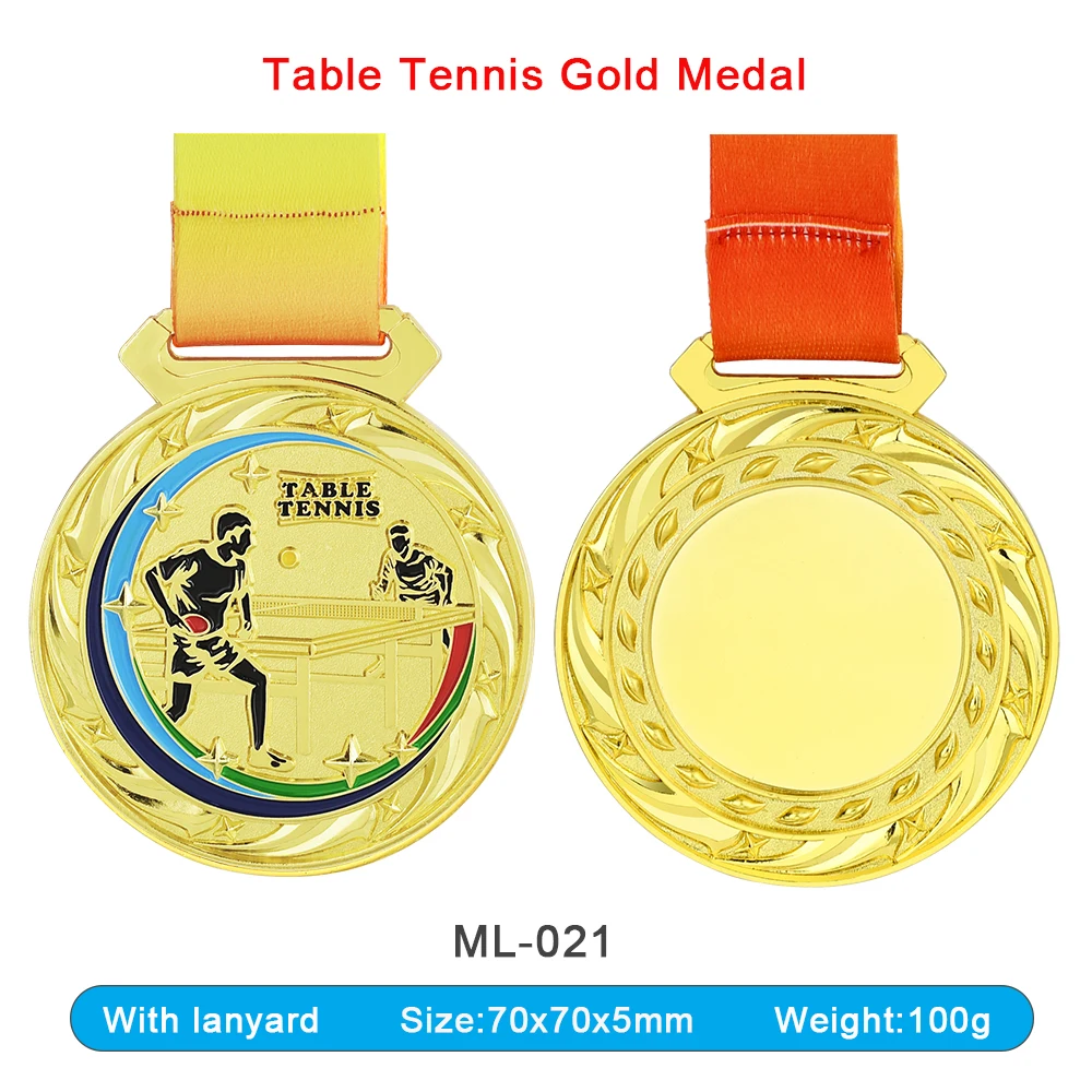 Table Tennis Medal School Sports Competition Medal Gold Silver