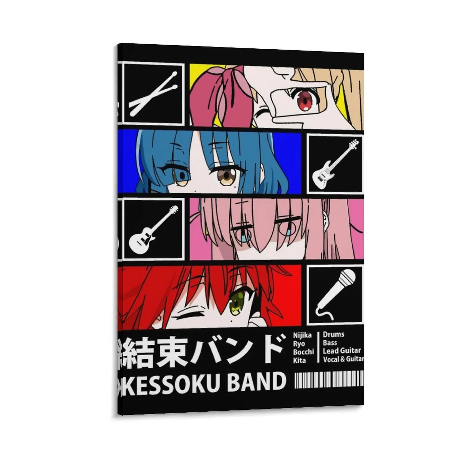

Kessoku Band Line Up Canvas Painting home decor interior poster anime luxury home decor anime poster