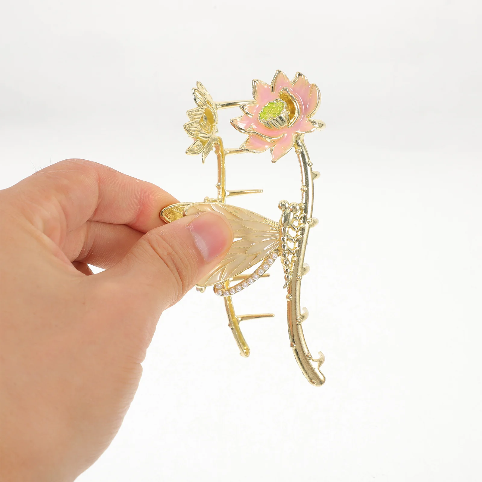 

4pcs Hand-Painted Flower Clips Metal Claw Clips For Thick Hair Large Decorative Hair Accessories Jaw Clip Styling Tool