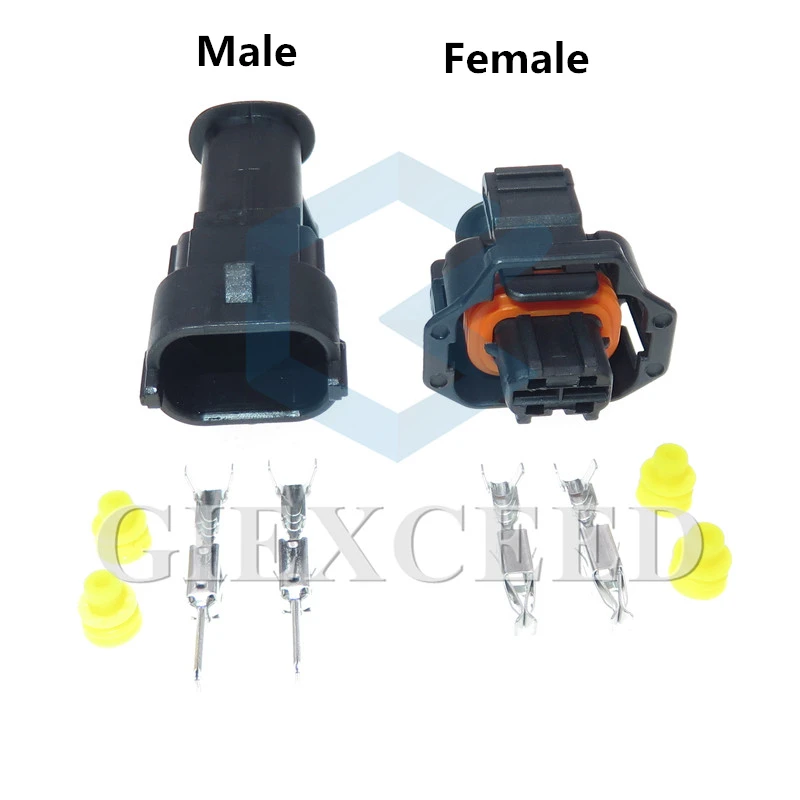 2 Sets 2 Pin AC Assembly 1928403874 1928404226 Diesel Common Rail Injector Plug Crankshaft Sensor Socket For Bosch Ford Renault