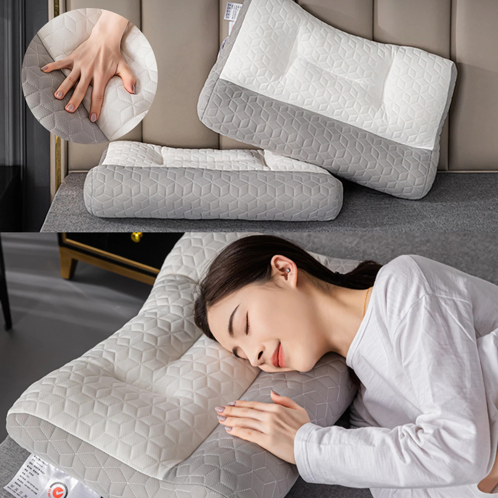 

Ergonomic Deep Sleep Pillow Adult Student Household Pillows For Home Use