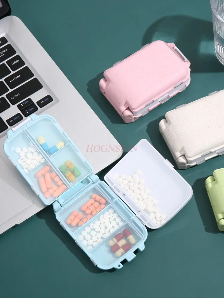 Portable, waterproof, sealed, foldable flap medicine box for storing pills and tablets