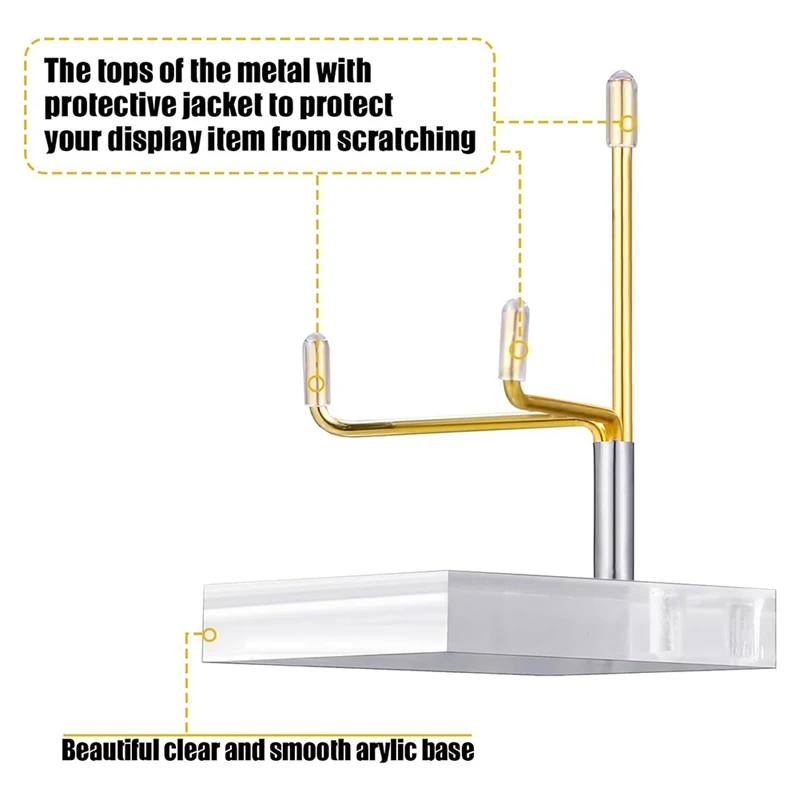 4 Pcs Adjustable Metal Arm Display Stand Easel With Acrylic Base Rock Display Easel Holder Acrylic Easel