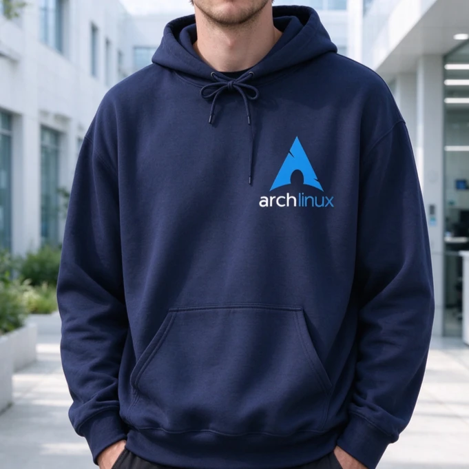 Arch Linux Hoodie Open Source Sweatshirt Programmer Gift Tech Logo Computer Science Top Geek Streetwear Casual Unisex IT Worker