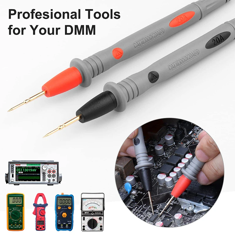 20A 1000V Multimeter Test Lead Probe Pin for Digital Multimeter Needle Tip Multi Meter Tester Lead Probe Wire Pen Cable