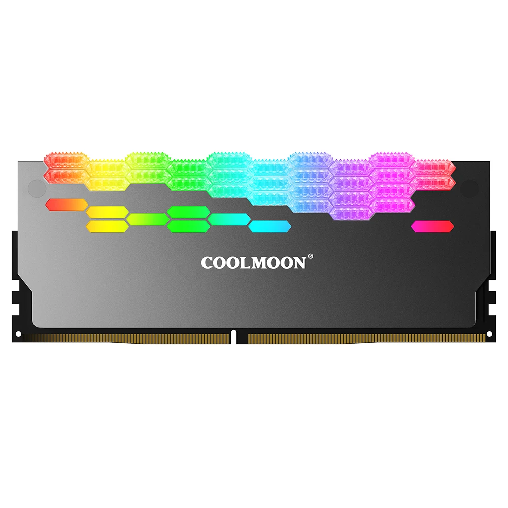 

COOLMOON RA-2 RAM PC Memory Bank Heat Sink Cooler ARGB Colorful Heat Spreader