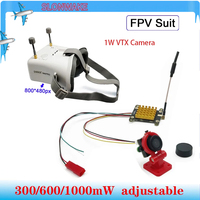 5.8G FPV Goggles 4.3 inch TFT LCD 800*480 Display with DVR and 5.8G Long Range Transmitter 1000mW adjustable and 700TVL Camera