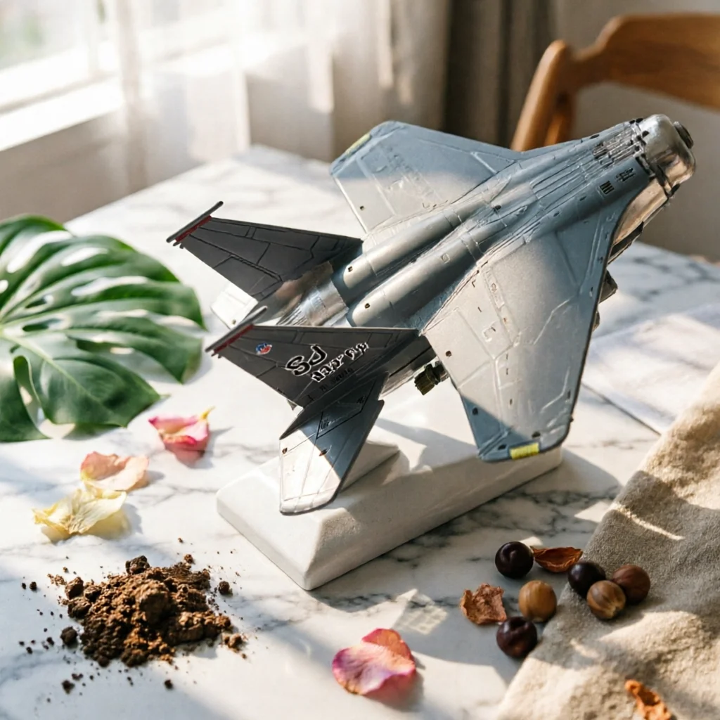 Collectible Aircraft Model Fighter-bomber Scale Static Military Plane with Display Stand for Shelf Office Decor