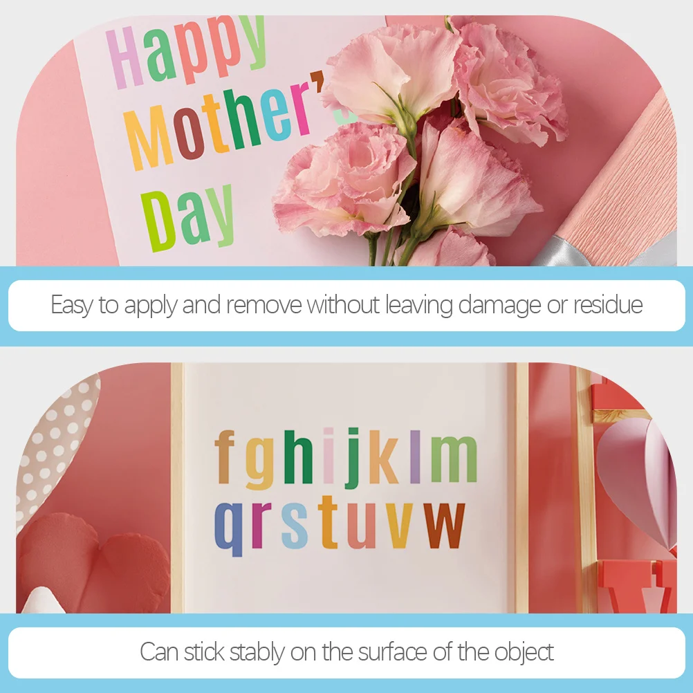 Stiker Alfabet Angka Warna-warni untuk Scrapbooking, Stiker Huruf untuk Kerajinan Tangan Anak, Label untuk Botol Air dan Casing Ponsel