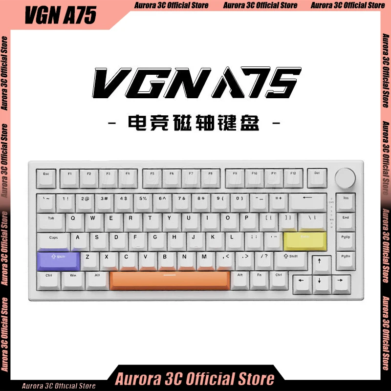 

VGN A75 Magnetic Switch Keyboard Wired Keyboard 83 Key Full Key Keyboard Esports Hot Swap No Impact Esports RGB Backlit Gifts