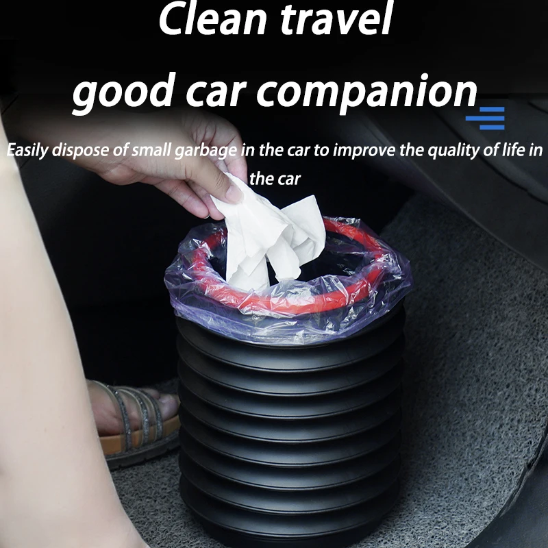 Car trash can garbage bag car interior multi-functional foldable retractable car creative storage supplies