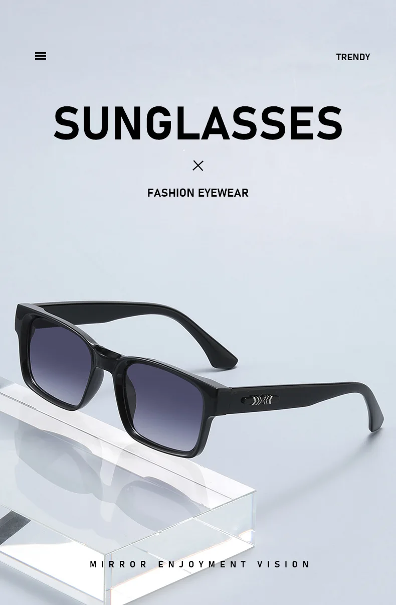 Unisex Square Polarized Sunglasses, CP Insert Core Acetate Frame, Unique Stylish Sun Glasses for Men Women Outdoor Shades