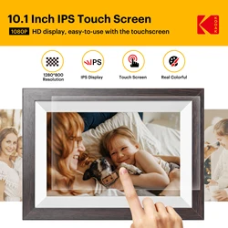 【1 Year Warranty】 Kodak 10 Inch Digital Picture Frame, 800*1280 HD Touch Screen with 16G Memory,Full Function Electronic Album