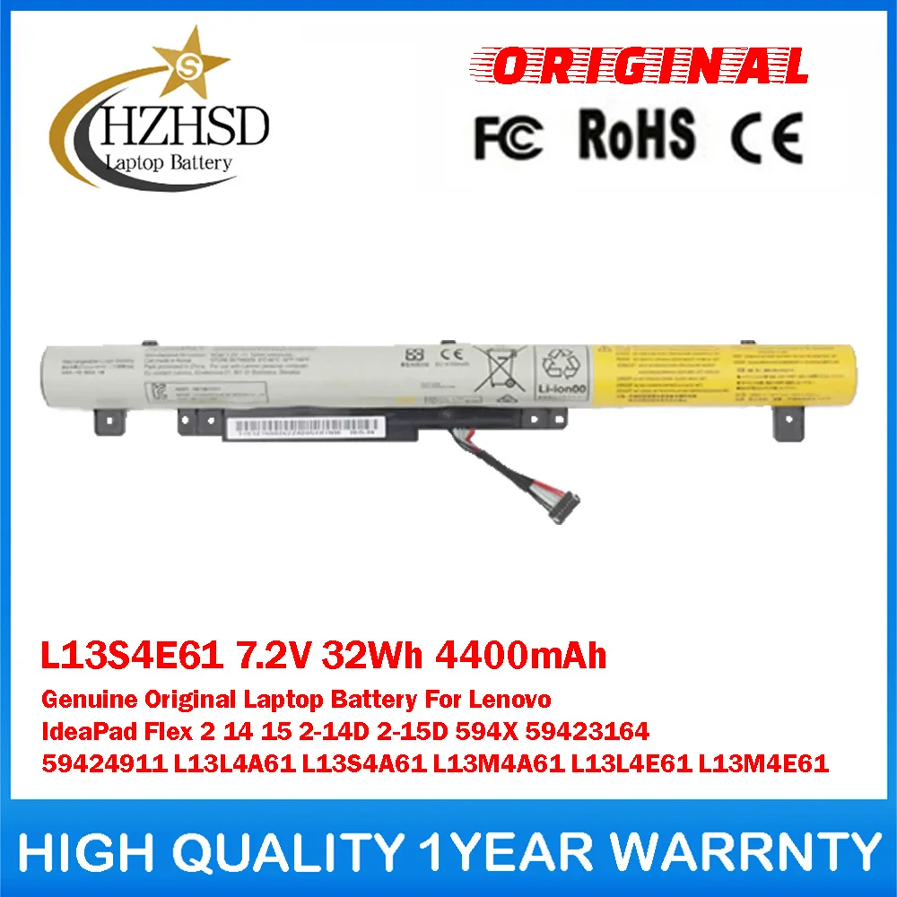 L13S4E61 7.2V 32Wh 4400mAh Genuine Original Laptop Battery For Lenovo IdeaPad Flex 2 14 15 2-15D 594X 59423164 59424911 L13L4A61