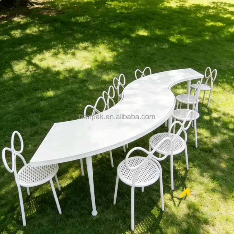 S Type Wooden Magic Table 2 in 1 White Square Round Kids Playground Indoor Outdoor Furniture for Party Game Room Rental