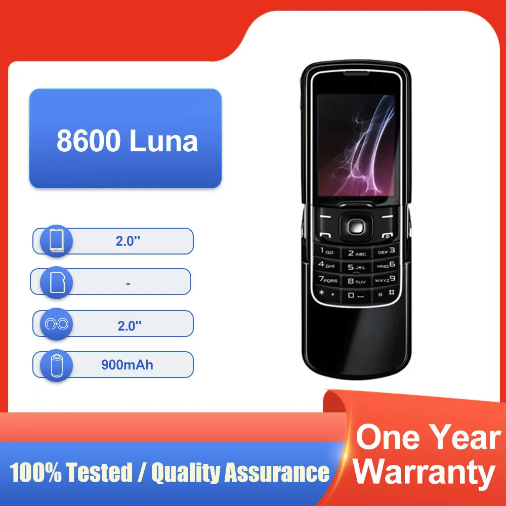 الأصلي مقفلة 8600 لونا شريحة واحدة بلوتوث 2.0 "900mAh مكبر الصوت شحن سريع الهاتف المحمول في حالة جيدة