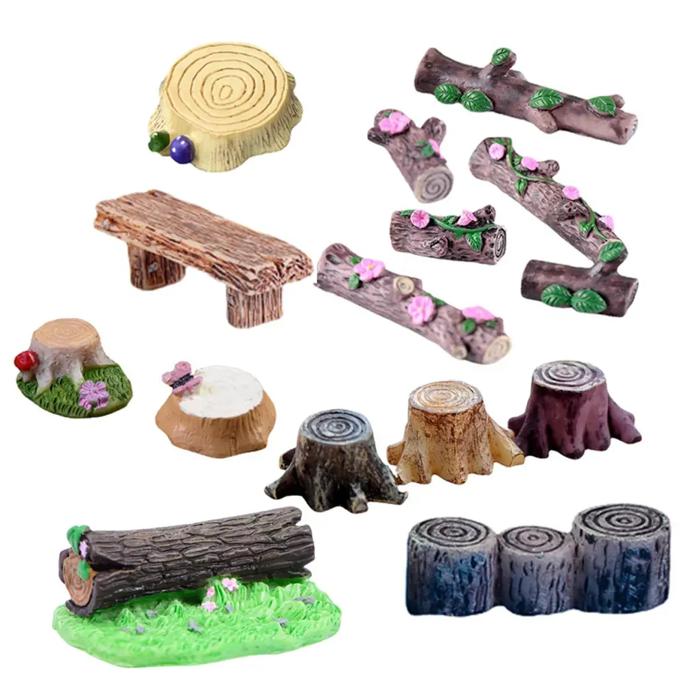 1PC Tree Stump Bridge Model Mini Resin Fairy Garden Miniatures DIY Doll House/ Terrarium/ Succulents/ Micro Landscape Decoration