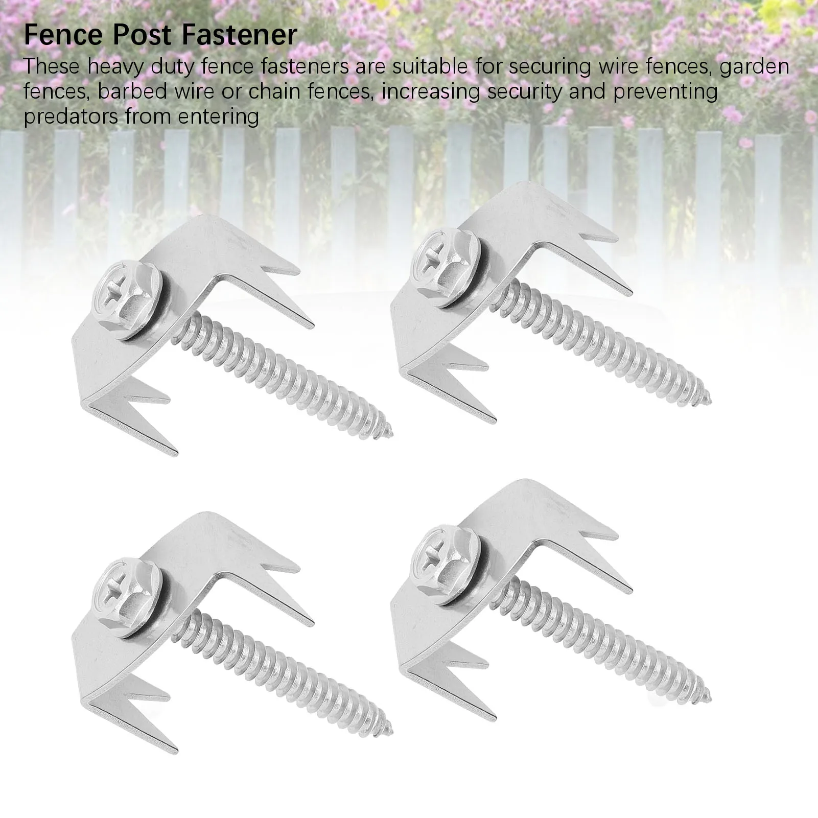 

50 шт. креплений для столбов забора из нержавеющей стали, сверхпрочные многоразовые крепежные винты-гвозди для садовых и проволочных ограждений