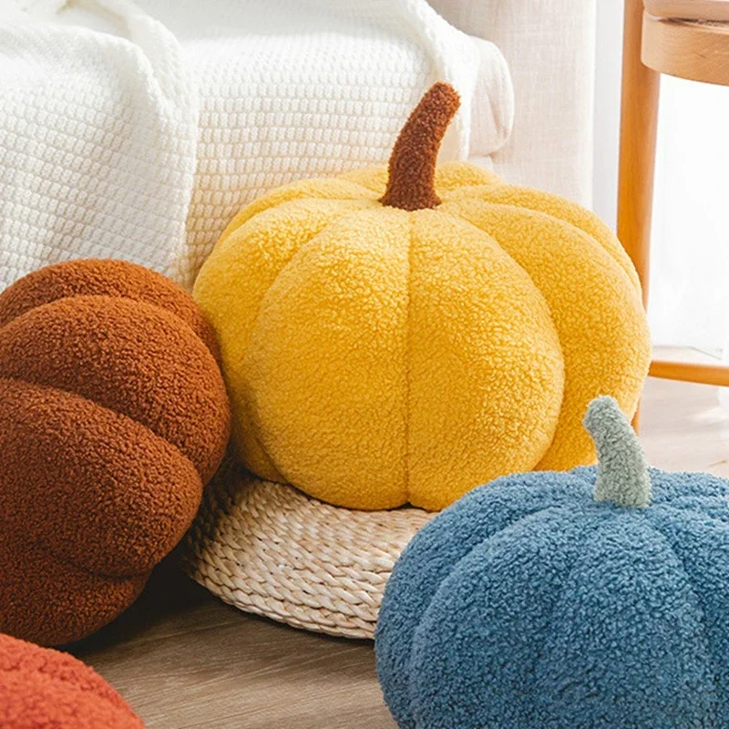 20/28/35cm Kawaii Simulation Nordic Halloween Pumpkin Plush Toy Lovely Soft Plant Stuffed Doll Holidays Props Decor Throw Pillow