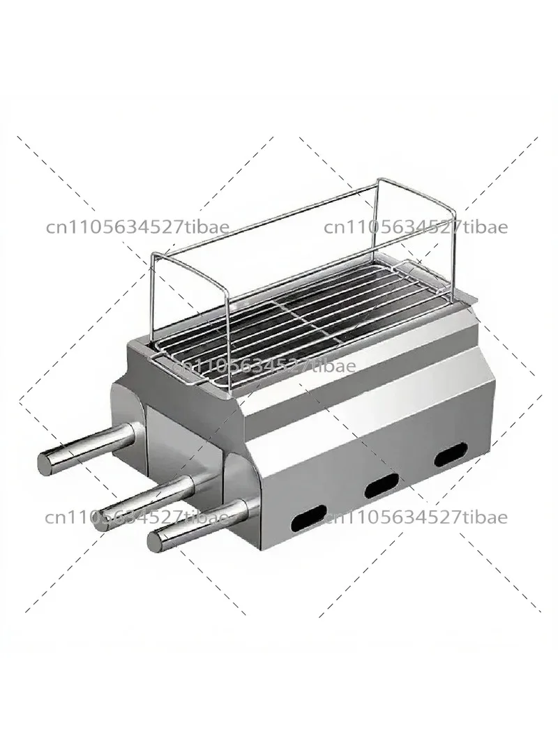 Stainless Steel Charcoal Grill Smokeless Outdoor Barbecue Commercial Stove Portable Camping Cooker