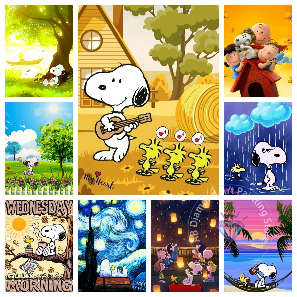 

New Cute Snoopy AB Diamond Painting Kit 5D DIY Diamond Embroidery Cross Handmade Art Children's Gift Crafts Home Decoration