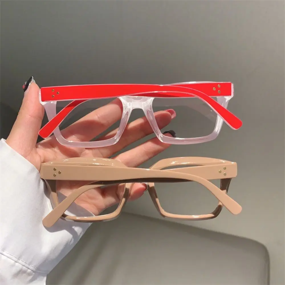 Transparent Anti Blue-ray Reading Glasses Square Shape Retro Presbyopia Eyeglasses Wood Stripes Lightweight Large Frame Eyewear