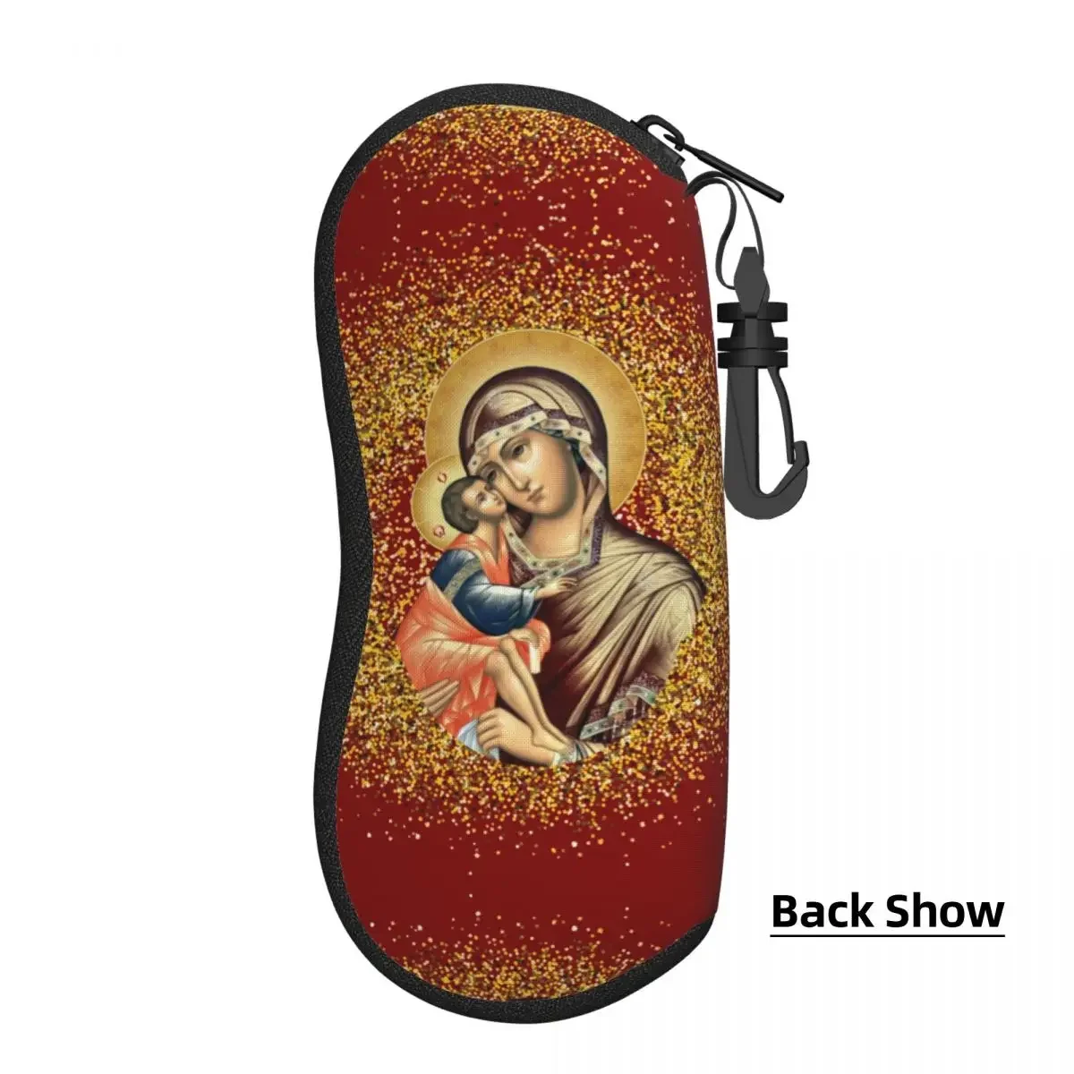 Custom Virgin Mary Shell Eyeglasses Case Men Women Cute Mexican Catholic Glasses Case Sunglasses Box Pouch