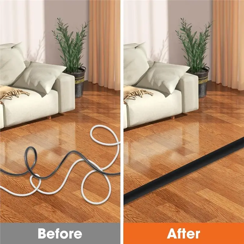

-[A51I Digital]Cord Covers For Wires On For Floor- Hide Extension Cord Covers, 4M For Floor,Cord Cover, Cord Protector, Cable Ca