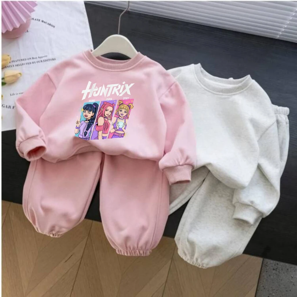 2025 شعبية الأطفال هنتركس الكرتون الزي متعدد تصميم البلوز والسراويل 2 قطعة مجموعة العصرية لباس غير رسمي للبنين بنات #2