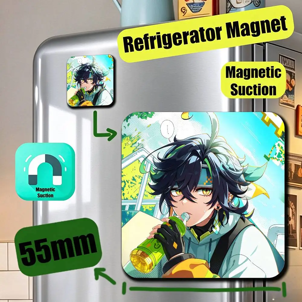For Genshin Impact Kinich Fridge Magnetic Metal Icebox Cabinet Custom Refrigerator Magnets Decoration Gift