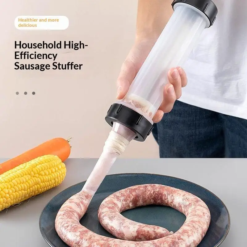 1 Set Manual Sausage Stuffer Compact Kitchen Meat Filler Machine Reusable DIY Handmade Meatball Maker Sausage Filling Tool