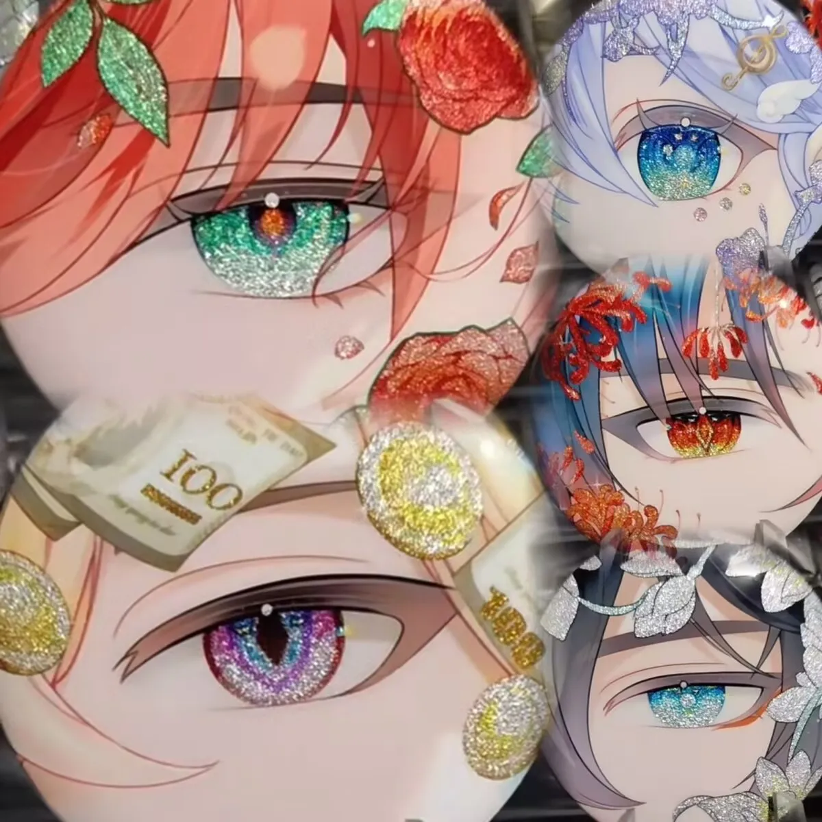 게임 주변기기 "바칸: 스타 레일"의 58mm 크기의 멋진 별 모양 배지에는 샌드 골드, 로빈 등 다양한 별이 새겨져 있습니다.