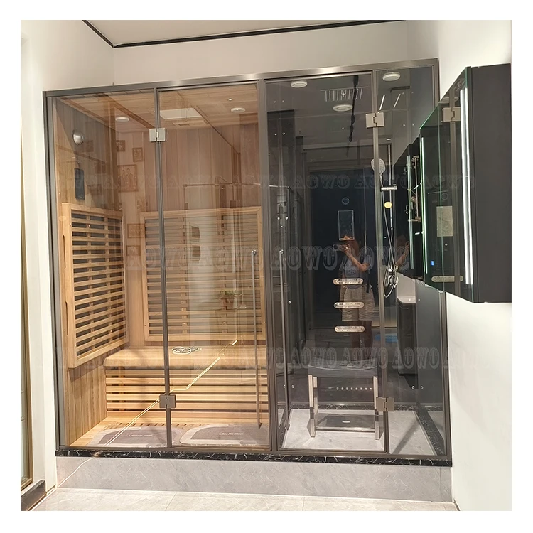 غرفة بخار جافة مستقلة وغرفة مسبقة الصنع بالبخار الرطب Harvia Sauna Si Camera Cu Hamman Pietre Pentru Terapie Cu Sare