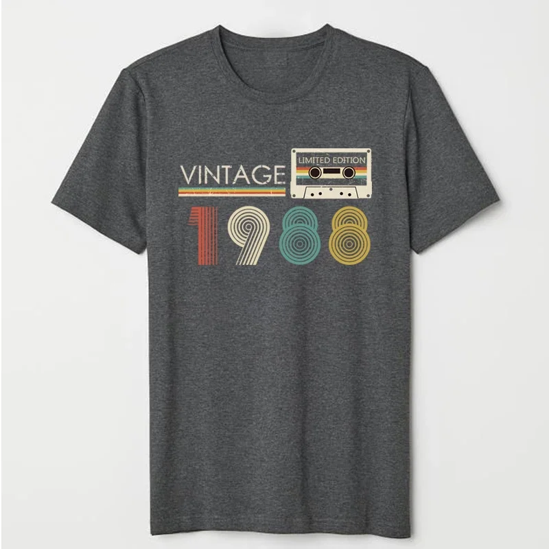 Camiseta Vintage hecha en 1988 para mujer, camiseta divertida con funda de cinta de edición limitada, 36 años, regalo de cumpleaños para esposa y madre