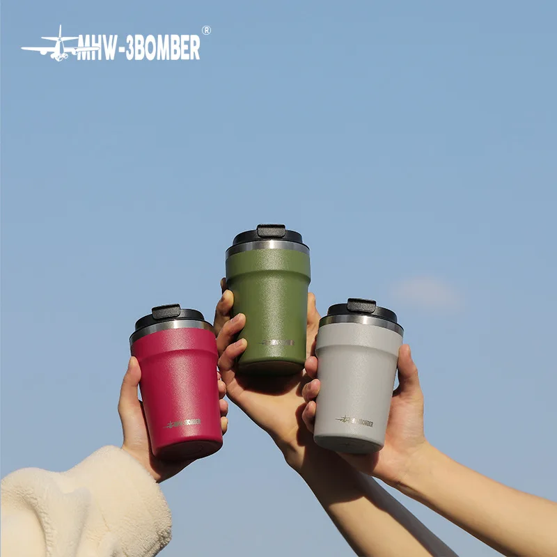 

MHW-3BOMBER bomber cooki coffee cup, portable car accompanying cup, stainless steel double layer thermos cup