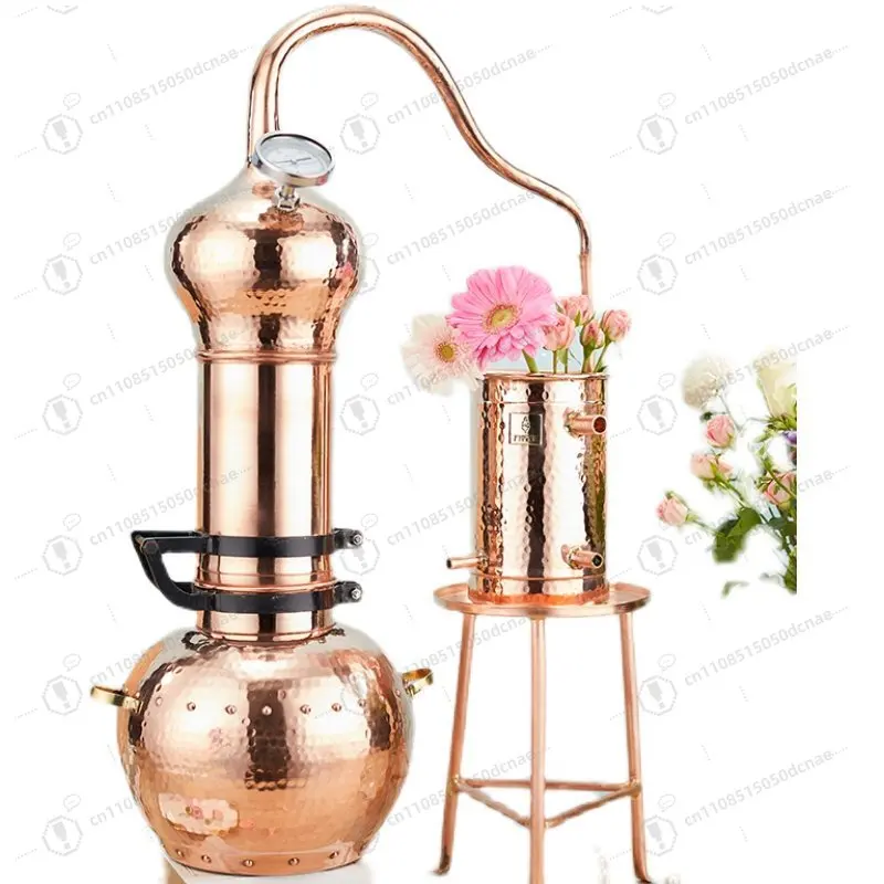 Copper Pot Water Distiller for Home, Essential Oil & Hydrosol Extraction Kit, Professional Grade Small Batch Still