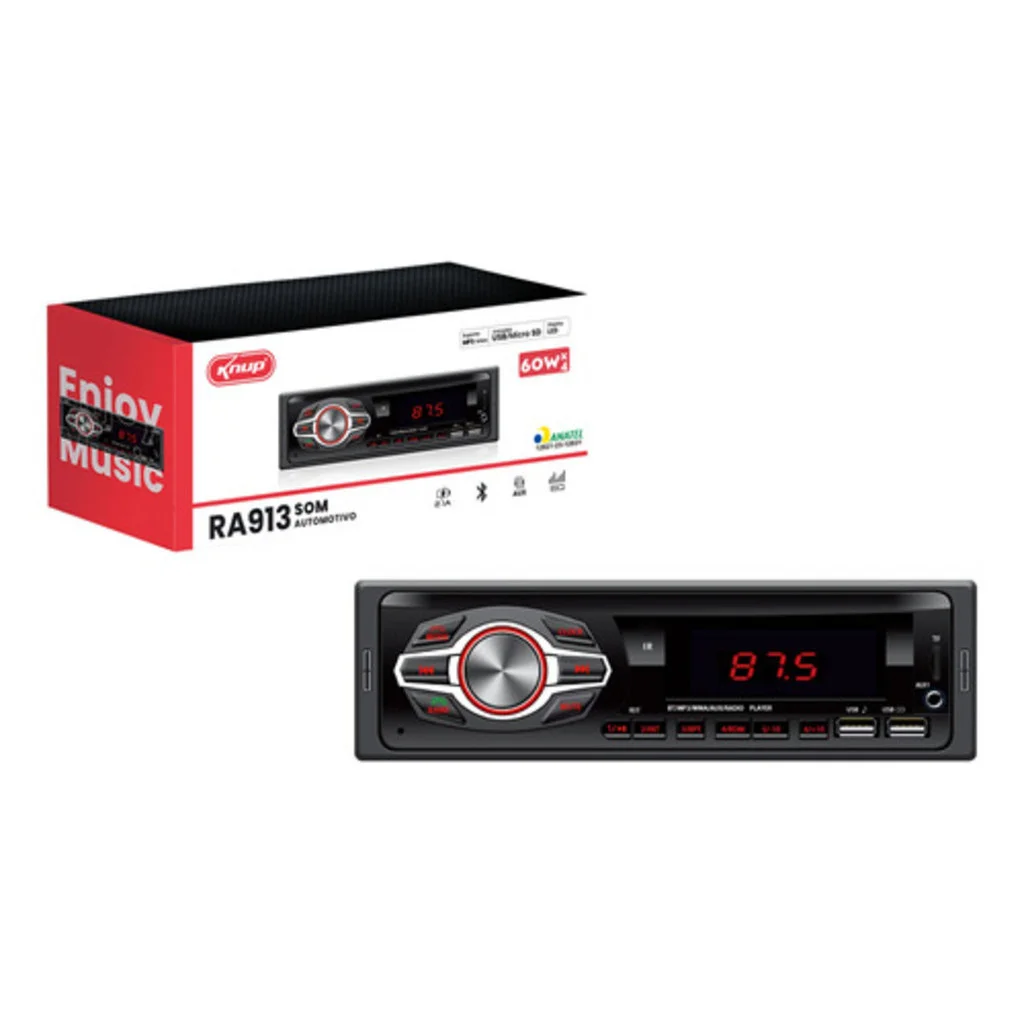 Radio Automotivo Bluetooth C/ Microfone Usb/micro Sd Ra913