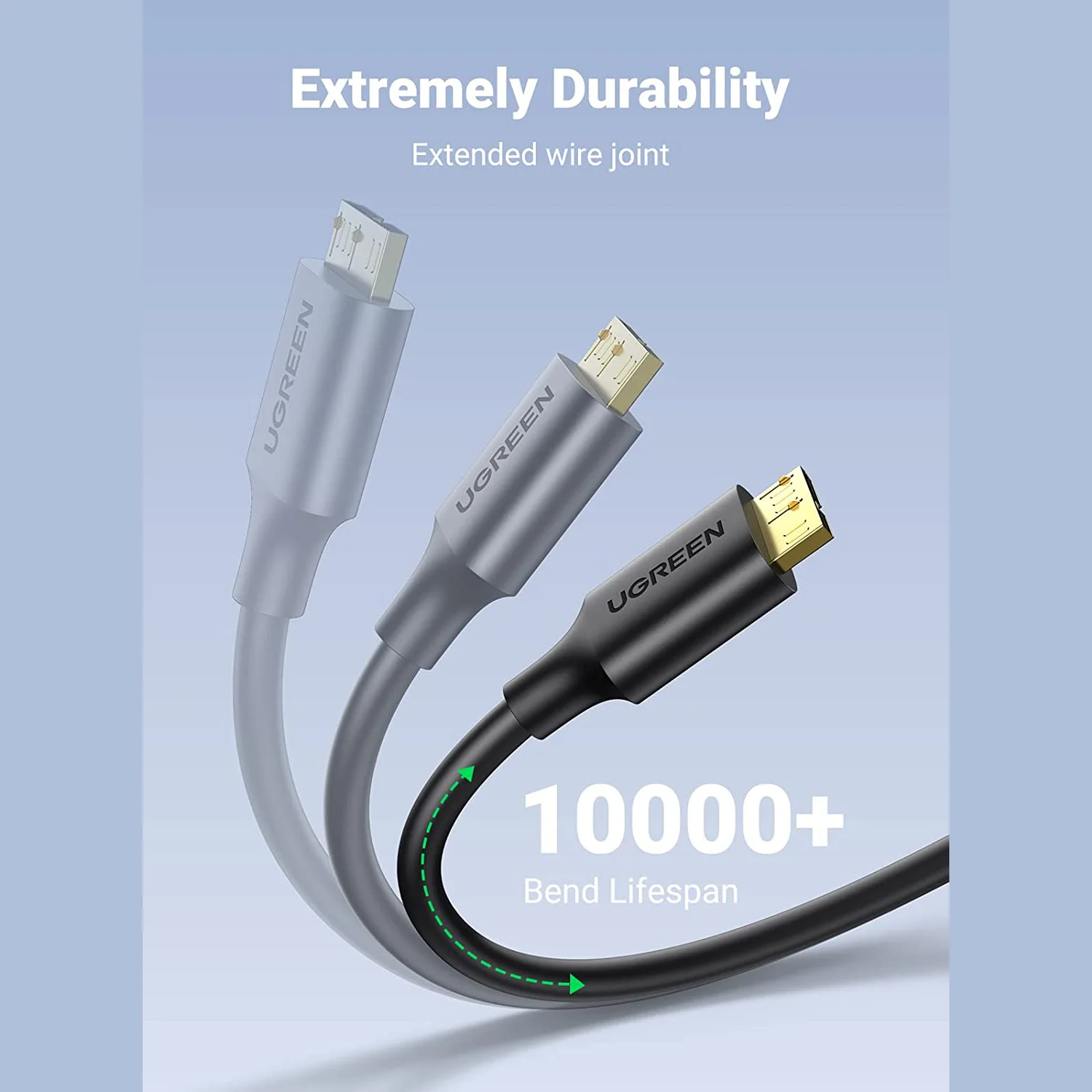 UGREEN マイクロ USB 3.0 ケーブル USB 3.0 タイプ A オス - マイクロ B コード 5 Gbps 転送速度