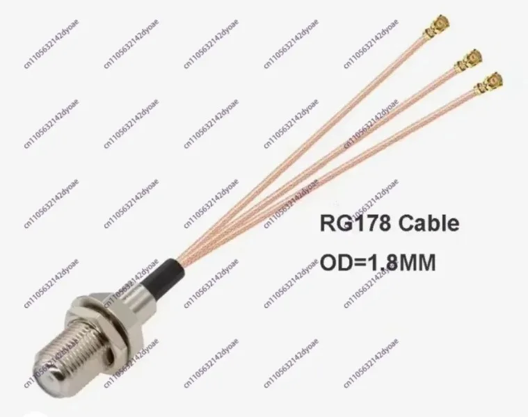100PCS F To 3 U.FL/ IPX Connector F Female To IPX Crimp RG178 RF Pigtail Cable 15CM