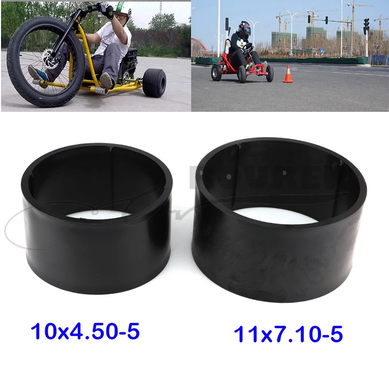 10x4.50-5  11x7.10-5Inch Gas Powered Kart  Plastic Wheel Replacement PVC Tire Rim Scooter Sleeve Drift Trike Street