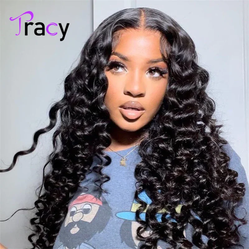 Tracy Hair Loose Deep Wave Lace Front Wigs Human Hair 4X6 HD Transparent Lace Front Wigs Glueless Wigs Wear and Go Glueless Wigs