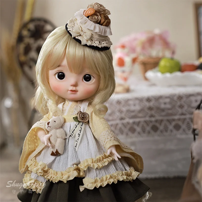 

Original Genuine Shuga Fairy 1/6 Bjd Joint Doll Cookie Fish Cake Sd Doll Kimono Girl Cake Skirt Makeup Resin Model Full Set Gift