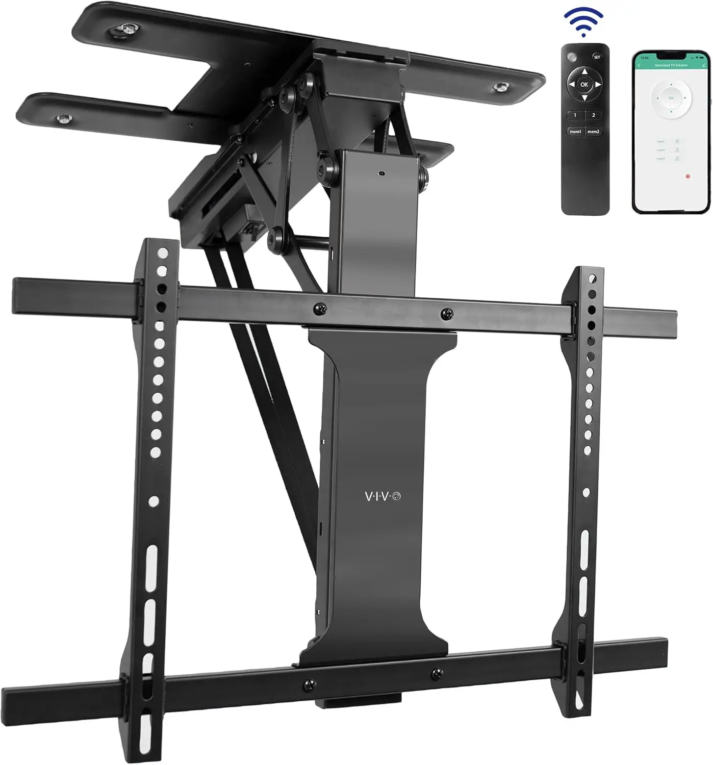 Electric Flip Down Swiveling Ceiling TV Mount for 32 to 70 inch Screens, Large Motorized Flat Ceiling VESA Mount, Master