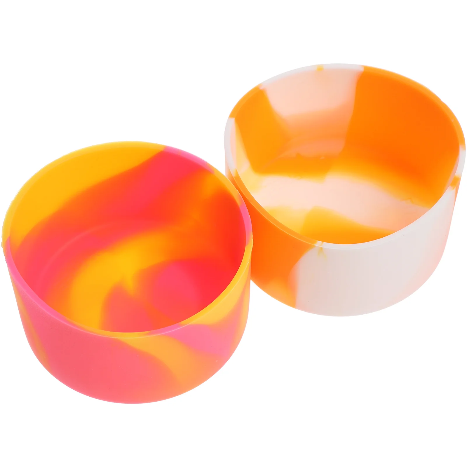

2pcs Silicone Set for 30/40OZ Car Cup Thermal Bottle YellowRoseRed 75 OrangeWhite NonSkid Reusable WaterBottle Cover Insulation
