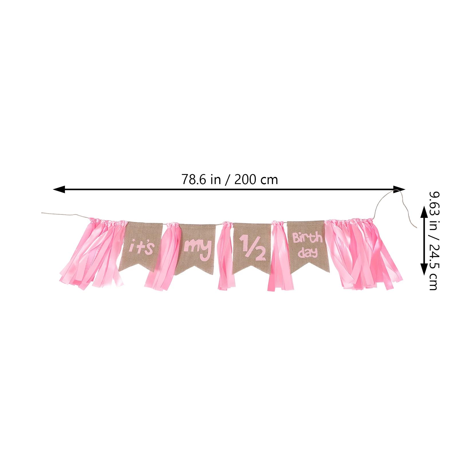 

Birthday Chair Flag Decor High Chair Banner Cloth String Flags 1/2 Birthday Party Decoration Reusable Bright Color